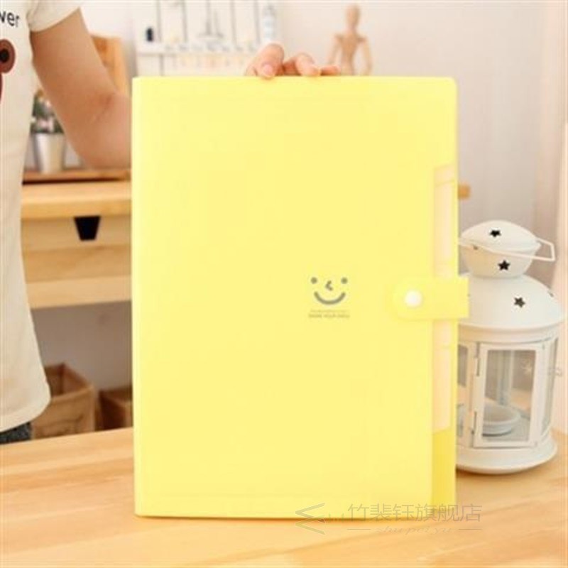 Cute Smile 5 Pocket File Folders High Capacity Plastic Enve