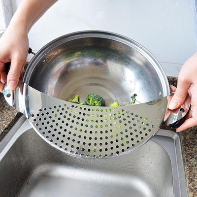 New Stainless Steel Pan Pot Strainer Pasta Spaghetti Pan Hom