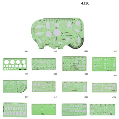 1pc Green Plastic Lab Stationery Measuring Tool Ruler Ten Ki