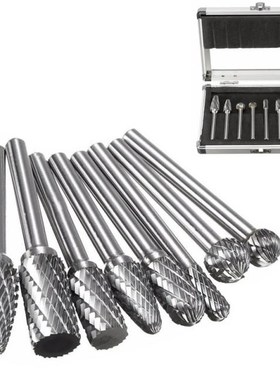 8Pcs 1/4 Shank Double Cut Carbide Rotary Burr Die Grinder Gr