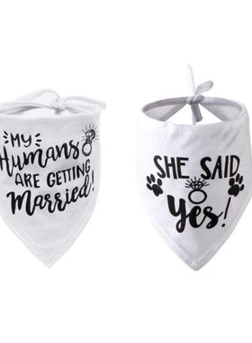 Dog Wedding Bandana Married Engagement Pet Triangle Bibs Sca