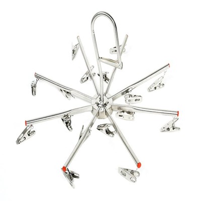 16 Clips Folding Hanger Drying Hanger Stainless Steel Laundr