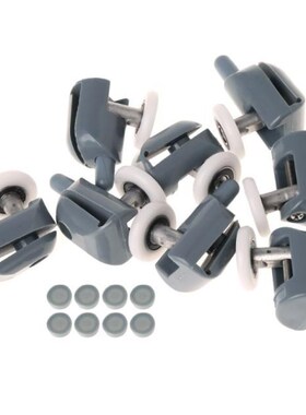 8 Pcs Single Shower Door Rollers Runners Wheels Pulleys Guid
