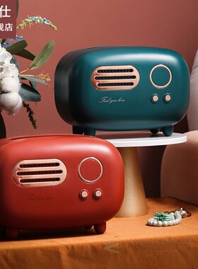 Tissue Box Retro Radio Model Tissue Storage Container Decora