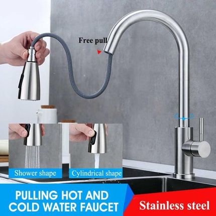XUEQIN Drawable Space Aluminum  Kitchen Faucet Pull Out Hot