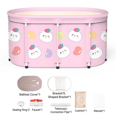 Adults Folding Bathtub Thick Plastic Portable Tub Non-