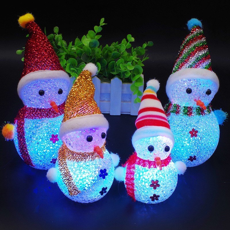 Luminous snowman Christmas toys furnishing artiCLes presents
