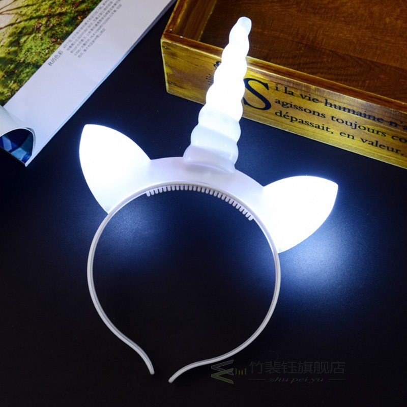 1pc LED Unicorn Headband Unicorn Horn Hairband DIY Kids Birt