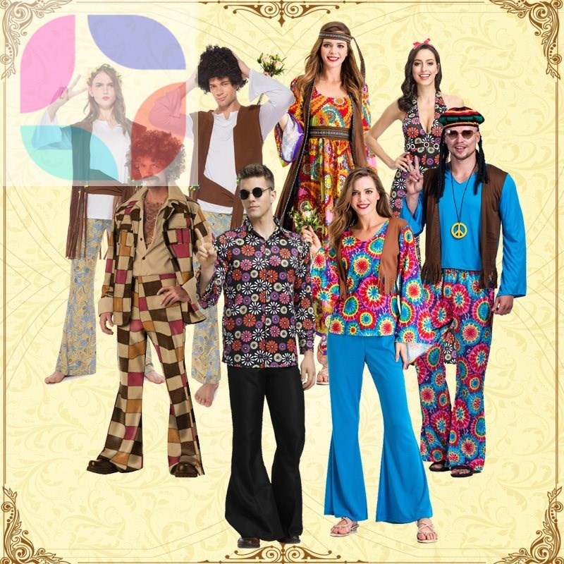 Halloween Hip Hop wacky suit retro disco costume 70s Hippie
