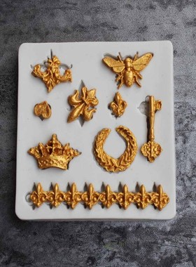 Mold 3D Silicone Vintage Frames Lace Trim Modeling Cake Deco