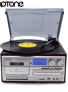 3 Speed Bluetooth Turntable Vinyl LP Record Player Vintage G
