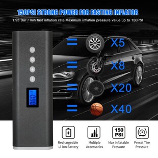 Portable Tire Inflator Air Compressor Hand Held Tire Pump 15