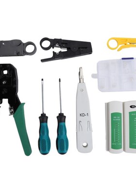 Cable Tester Nine-in-one Combo Kit Plastic Toolset Black Nin