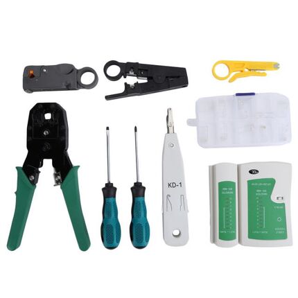 Cable Tester Nine-in-one Combo Kit Plastic Toolset Black Nin