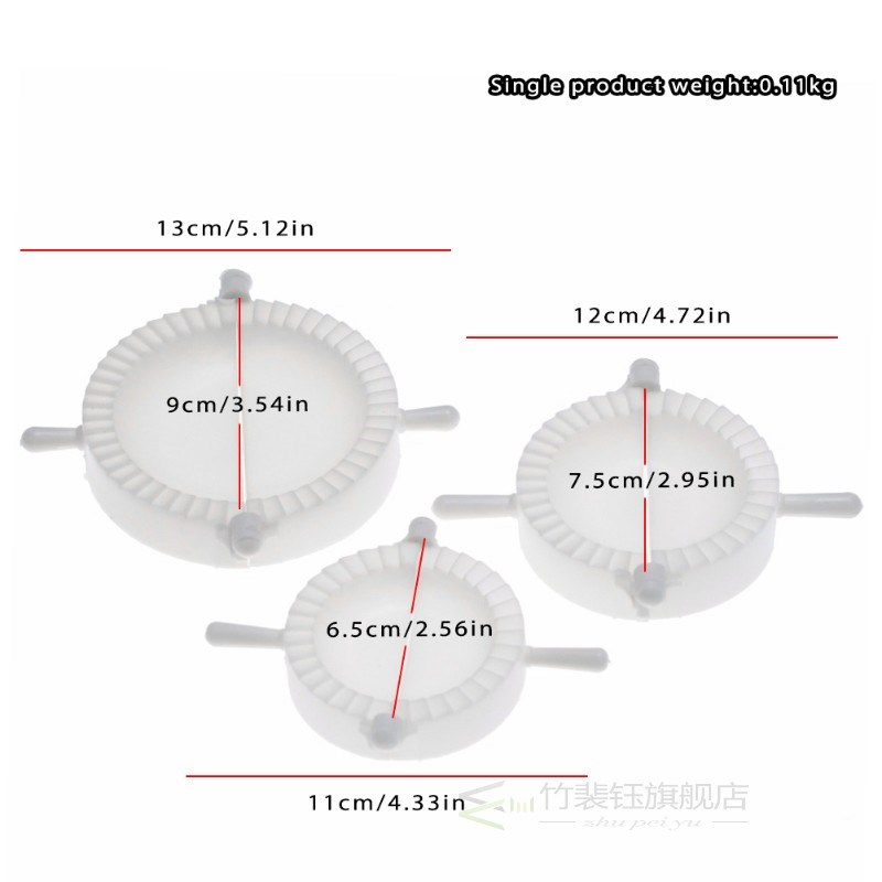 3pcs Mold Press Ravioli Dough Pastry Pie Dumpling Maker Moul