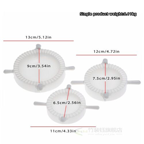 3pcs Mold Press Ravioli Dough Pastry Pie Dumpling Maker Moul