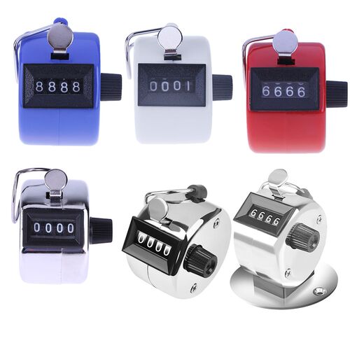 4 Digit Number Mini Hand Held Tally Counter Manual Counting