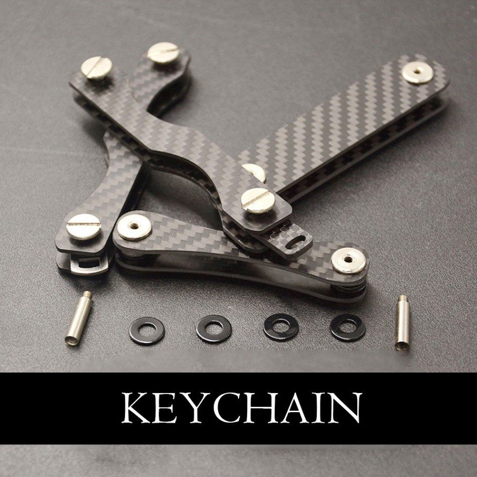 carbon fiber key holder smart key wallet diy keychain edc po