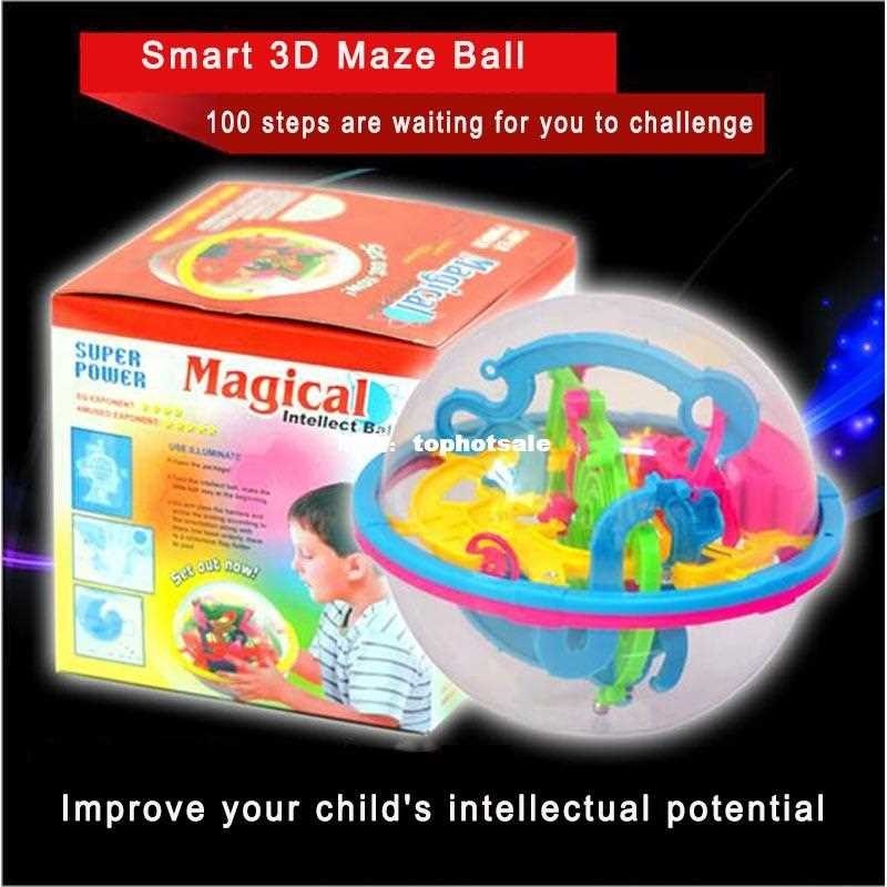 100 Steps Smart 3D Maze Ball Kid Children Intelligence Toy M