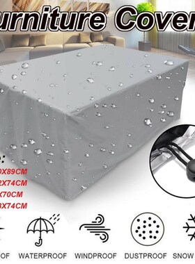 Waterproof Oxford Cloth Furniture Covers Gray Outdoor Dustpr