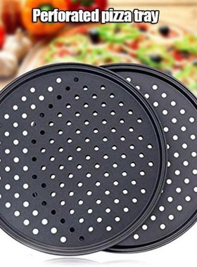 Non-Stick Pizza Baking Pan Mesh Tray Plate Round Deep Dish P