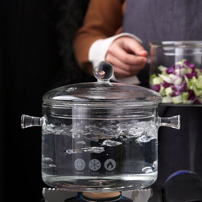 Creative Glass Cooking Pot for Instant Noodle 1L 1.3L Capaci