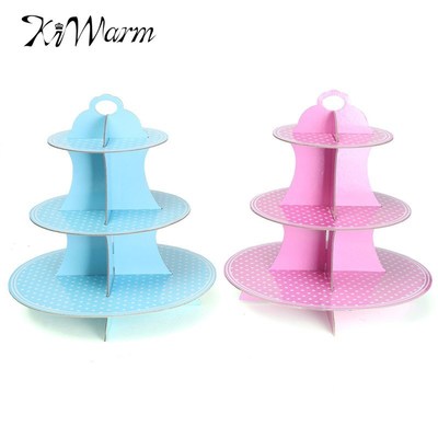 Lovely 3Tier Round Dots Cupcake Muffin Cake Cardboard Displa