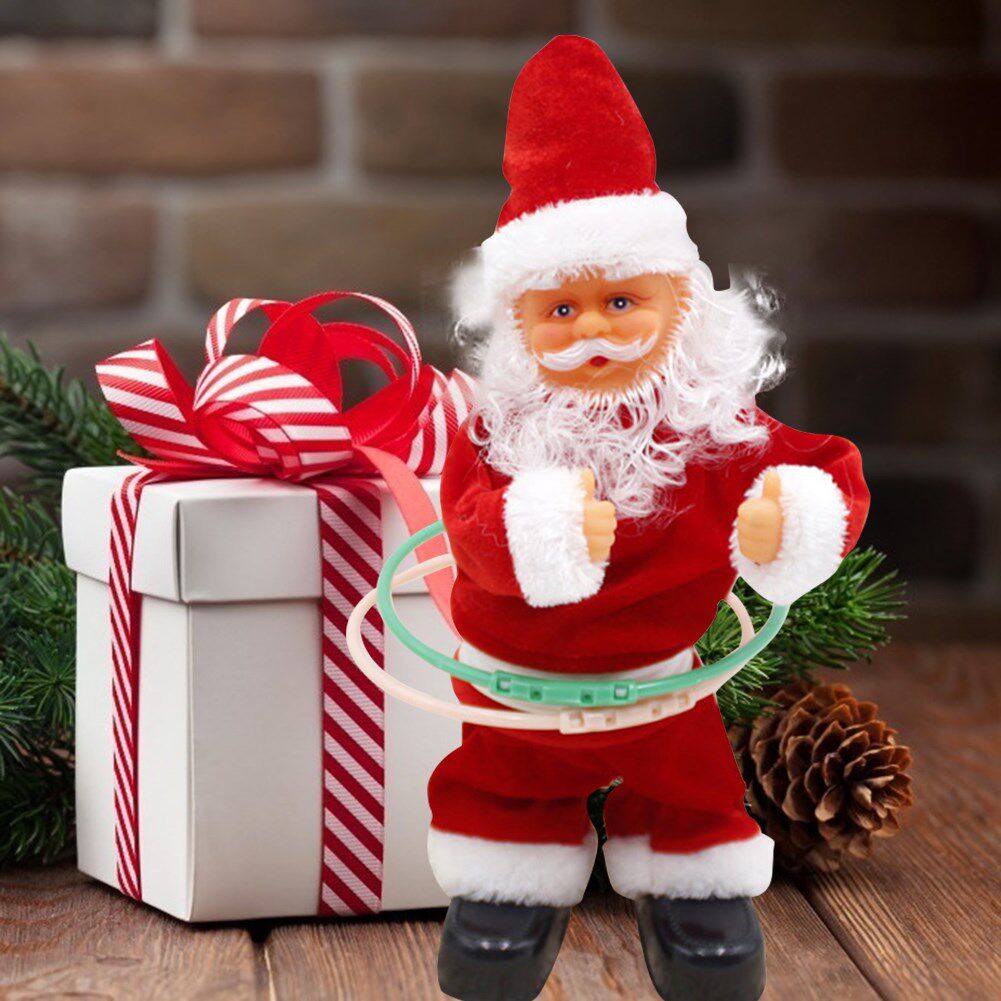 christmas decor electric hoop santa claus with music funny