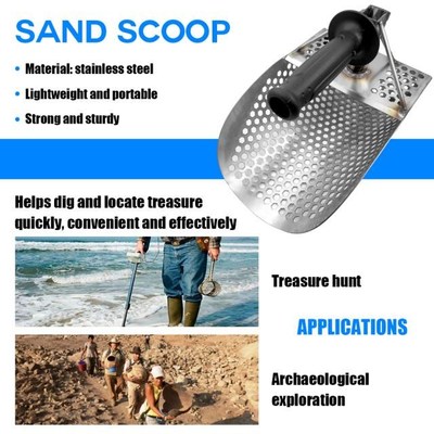 Beaches Sand Scoop with Handle Metal Detecting Tool Stainles