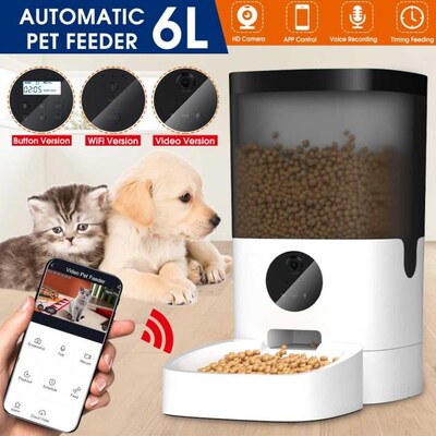 6L Smart Automatic Pet Feeder Visible Cover Pet Dog Cat Food