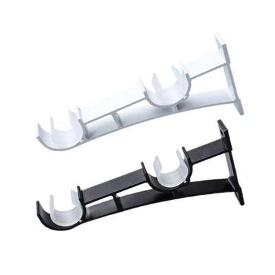 2pcs/set Double Curtain Rod Brackets Hook Hanger Ceiling Mou