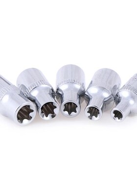 5pcs E-Socket Sockets 1/4 Inch(6.3mm) Torx Star Bit Female E