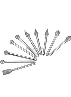 20Pcs 3mm Shank Diamond Burr Bit Cut Engraving Carving Rotar