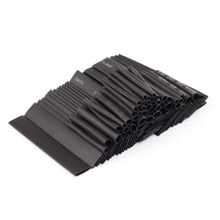 7Sizes Polyolefin Shrink Heat Tubing 127PCS Insula Black