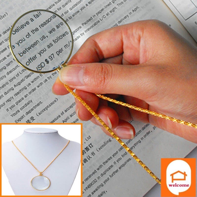 Decorative Monocle Necklace 5x Magnifier Magnifying Glass Pe