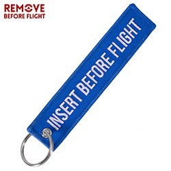 1PC Fashion Car Keychain Embroidery INSERT BEFORE FLIGHT Mot