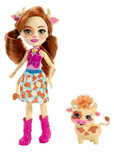 enchantimals cailey cow doll & curdle figure妖怪凯利牛玩偶和