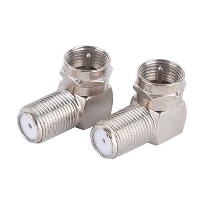 2pcs 90 Degree Right Angle TV Aerial Antenna Plug Connector