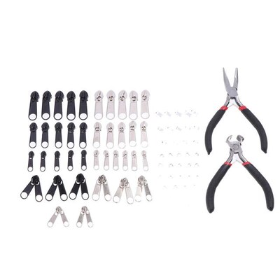 194pcs Zipper Replacement Head Zipper Repair Kit Fix Zip Sli