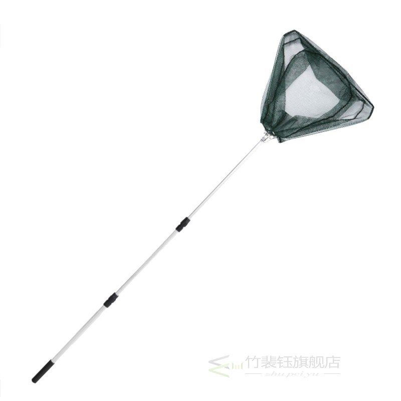 foldable trilateral fishing landing net brail with telescopi