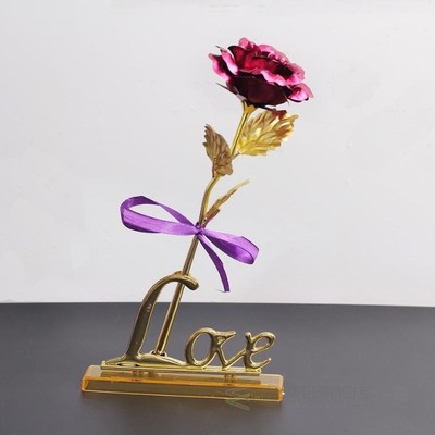 Drop Shipping 24K Foil Plated Gold Rose Flowers Glaxy Box We