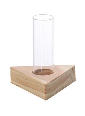 Wood Stand Frame Glass Bottle Clear Plant Vase Pot Terrarium