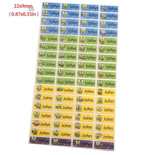 100PCS Cartoon Frog Pattern Custom Name Sticker Waterproof