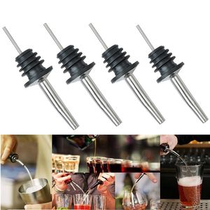 4Pcs Stainless Steel Whisky Liquor Oil Wine Bottle Pourer Ca