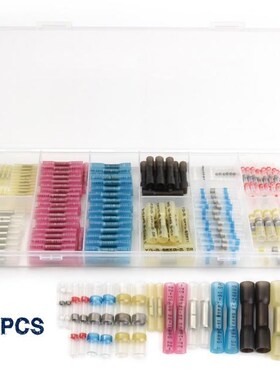 200PCS Heat Shrink Butt Wire Connector Crimp Terminals Solde