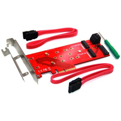 PCIE X4 to 1Port M Key NVMe M.2 + 2Port B Key NGFF M.2 Riser