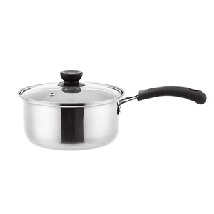 Stainless Steel Milk Noodle Saucepan Pan Pot with Glass Lid