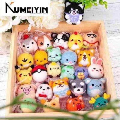 Wool felt  material package poke le box set dog shiba