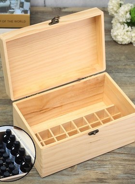 Storage Case 32 Slots Essential Oil Aromas Wooden Box Organi