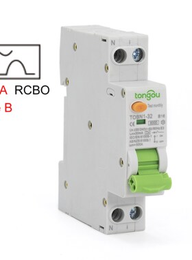 Type A Curve B RCBO 6KA 18mm 32A 10mA 30mA 300mA 1P N Residu